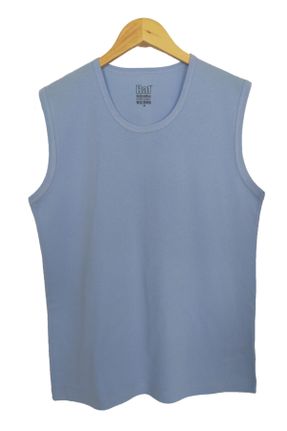 تی شرت آبی زنانه رگولار یقه گرد پنبه (نخی) بیسیک کد 123395133