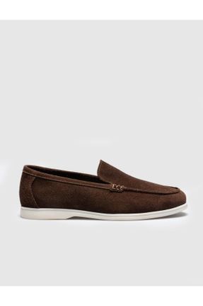 کفش کژوال قهوه ای مردانه چرم طبیعی پاشنه کوتاه ( 4 - 1 cm ) پاشنه ساده کد 679232468