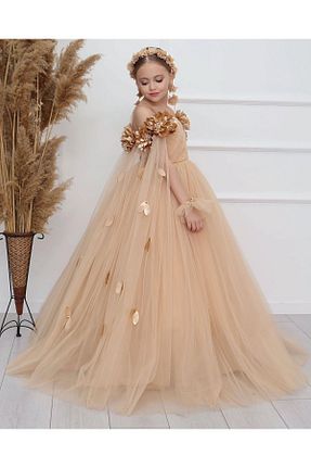 لباس مجلسی و فارغ التحصیلی بژ بچه گانه توری Kids - کد 729908203