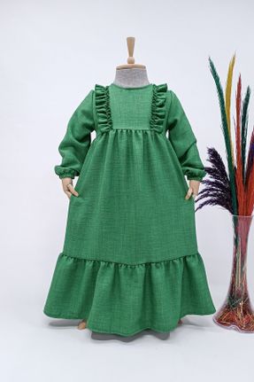 لباس سبز بچه گانه بافتنی پنبه - پلی استر راحت آستین-بلند کد 805577688