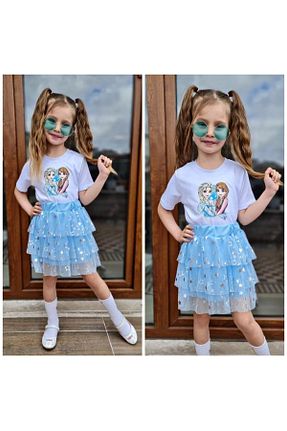 ست بالاتنه و پائین تنه آبی بچه گانه بافتنی perikizlari - کد 808368875