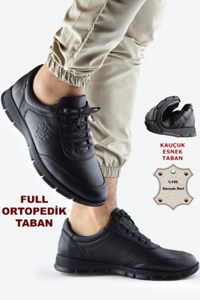 کفش کژوال مشکی مردانه چرم طبیعی پاشنه کوتاه ( 4 - 1 cm ) پاشنه ساده کد 761294046