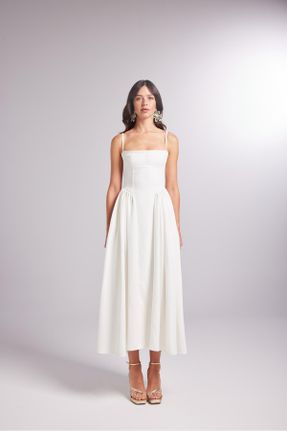لباس سفید زنانه بافتنی پلی استر رگولار بند دار اداری کد 834243909
