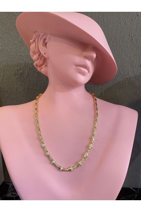 گردنبند استیل طلائی زنانه فولاد ( استیل ) کد 840817100