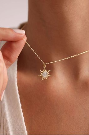 گردنبند نقره طلائی زنانه 925 عیار NEREZE - کد 843953533