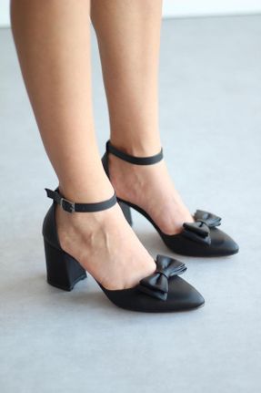 کفش پاشنه بلند کلاسیک مشکی زنانه جیر پاشنه ضخیم پاشنه متوسط ( 5 - 9 cm ) کد 89140363