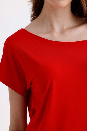 تونیک قرمز زنانه بافت SİSTERS2HC - کد 839360389
