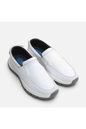 کفش اسنیکر سفید مردانه چرم طبیعی کد 844044135