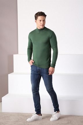 پلیور سبز مردانه ساده Ferraro - کد 44740963