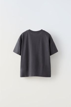 تی شرت طوسی بچه گانه اورسایز یقه گرد جوان کد 810741779