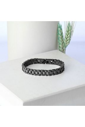 دستبند استیل (فولاد) مشکی مردانه استیل (فولاد) Genel Markalar - کد 844179390