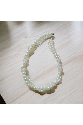 گردنبند جواهر سفید زنانه مروارید Nas Aksesuar - کد 844185577