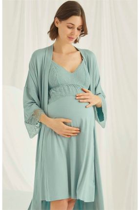 لباس شب حاملگی سبز زنانه ویسکون کد 254979603