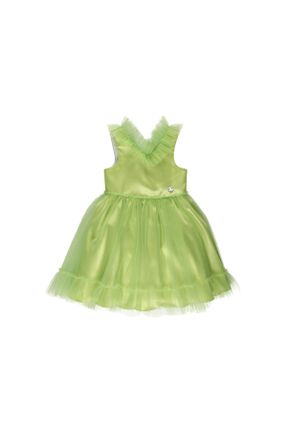 لباس سبز بچه گانه بافتنی تور رگولار آستین-بلند کد 686132109