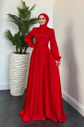 لباس مجلسی قرمز زنانه آستین استاندارد رگولار کد 836417046