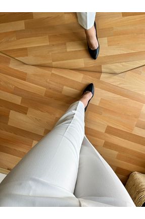 شلوار سفید زنانه بافتنی Butik - کد 836764316