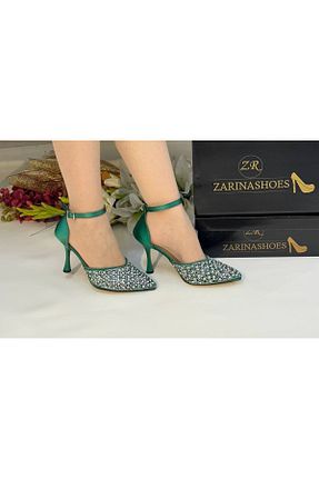 کفش مجلسی سبز زنانه پاشنه نازک پاشنه متوسط ( 5 - 9 cm ) کد 844197117