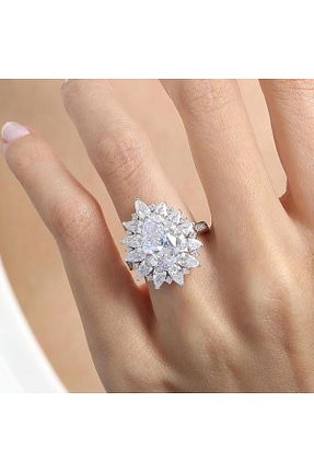 انگشتر نقره بژ زنانه زیرکن Effective Diamond - کد 801145351
