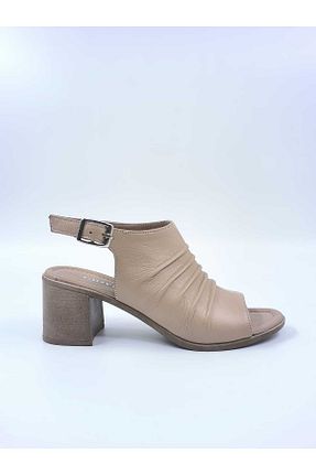 صندل بژ زنانه پاشنه ضخیم GIOVERSA - کد 844286338