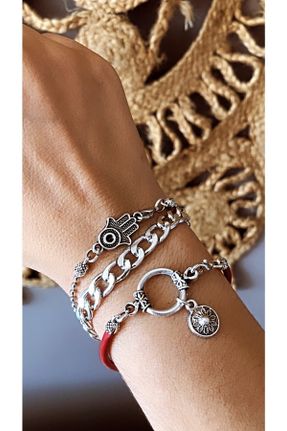 دستبند جواهر زنانه چرم کد 330218937