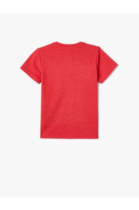 تی شرت قرمز بچه گانه رگولار یقه گرد پنبه - پلی استر تکی بیسیک کد 803520986