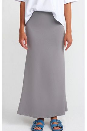 دامن طوسی زنانه پارچه Özgürbutik - کد 844296402
