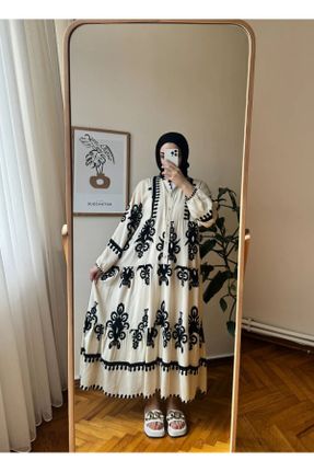 لباس طوسی زنانه بافتنی ویسکون اورسایز آستین-بلند کد 812813234