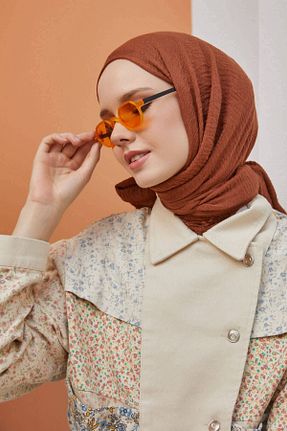 شال قهوه ای زنانه پنبه ای Şalland - کد 239146073