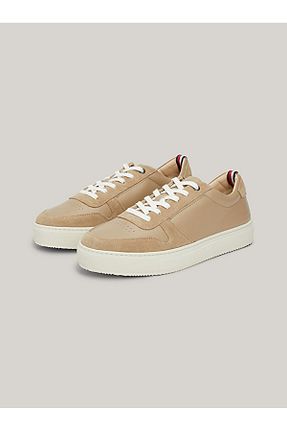 کفش اسنیکر بژ مردانه چرم اصل Tommy Hilfiger - کد 844361772