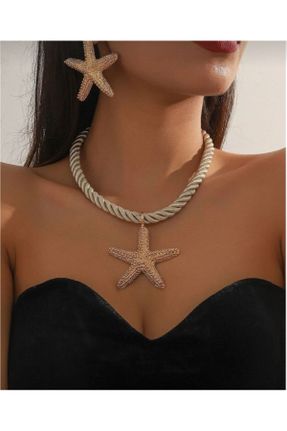 گردنبند جواهر طلائی زنانه فلزی کد 844378751