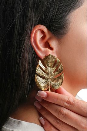 گوشواره جواهر طلائی روکش طلا Alara Çetinkaya - کد 844296992