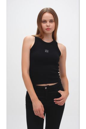 تی شرت مشکی زنانه اسلیم فیت یقه هالتر تکی طراحی کد 836331358
