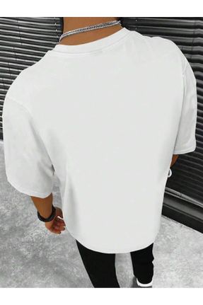 تی شرت سفید مردانه رگولار یقه گرد پنبه - پلی استر کد 794618972