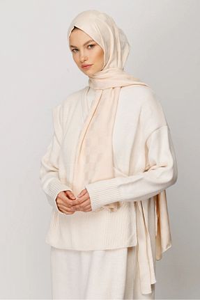 شال بژ زنانه ابریشم Genel Markalar - کد 844421585