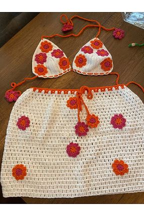 لباس نارنجی زنانه گلدار Quezzquality - کد 844430336