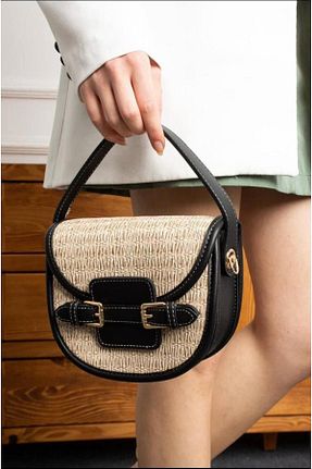 کیف دوشی بژ زنانه حصیر Lucit bag - کد 844295993