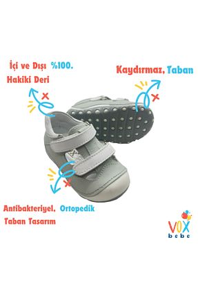 کفش کژوال طوسی بچه گانه چرم خالص VOX - کد 844445457