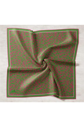 روسری سبز ابریشم ضخیم 90 x 90 طرح هندسی کد 801355201