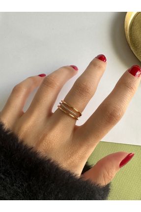 انگشتر جواهر طلائی زنانه روکش طلا کد 810101216