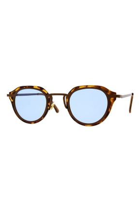 عینک آفتابی قهوه ای زنانه 50 UV400 فلزی هندسی کد 107155933