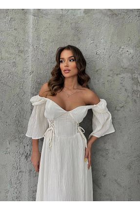 لباس سفید زنانه بافتنی BENDİSTAR BUTİK - کد 827553650