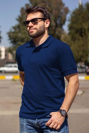 پولوشرت سرمه ای مردانه %100 پنبه Azıcık Akıllı - کد 844286895