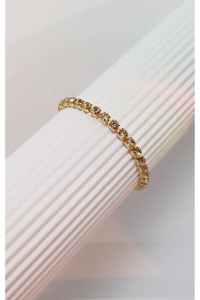 دستبند جواهر طلائی زنانه سنگی کد 816325017
