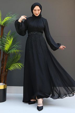 لباس حجاب مشکی زنانه رگولار GİZ AGİYİM - کد 844302027
