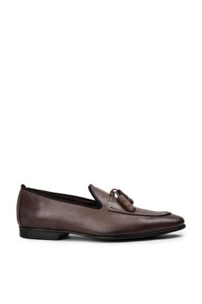 کفش لوفر قهوه ای مردانه چرم طبیعی پاشنه کوتاه ( 4 - 1 cm ) کد 824716661