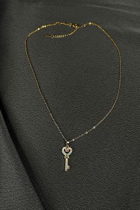 گردنبند استیل ( فولاد ) طلائی زنانه استیل ضد زنگ MOONİ ACCESSORİES - کد 635631238
