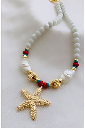 گردنبند جواهر سفید زنانه برنجی VNS Accessories - کد 844436105