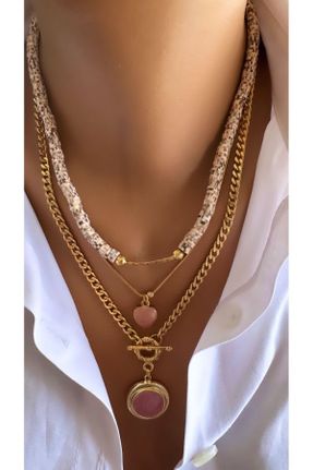 گردنبند جواهر طلائی زنانه روکش طلا کد 838881575