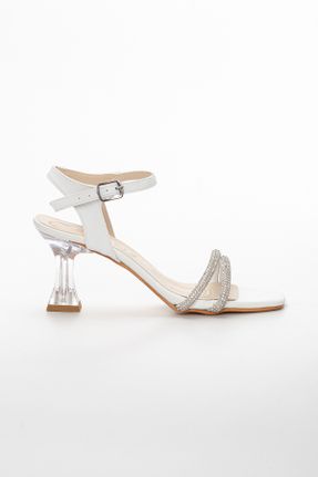کفش مجلسی سفید زنانه چرم مصنوعی پاشنه متوسط ( 5 - 9 cm ) کد 278319386