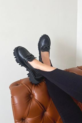 کفش لوفر مشکی زنانه پاشنه متوسط ( 5 - 9 cm ) کد 472445496